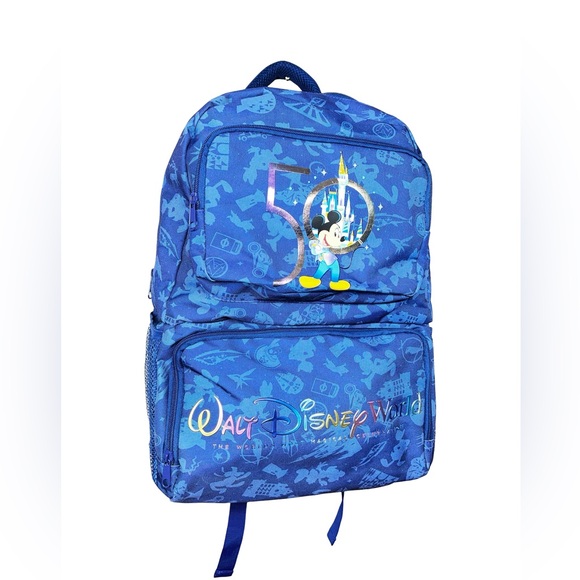 Walt Disney World Parks 50th Anniversary Mickey Mouse blue backpack cooler - Picture 8 of 8